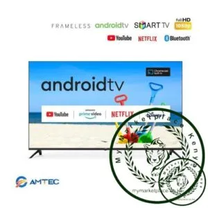 Amtec 43L12, 43" FHD Smart Android Frameless TV, Netfix, Youtube, Bluetooth - Black (1YR WRTY)