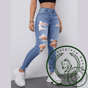 Women's Breathable Casual Denim Skinny Ripped(MOQ 200PCS)