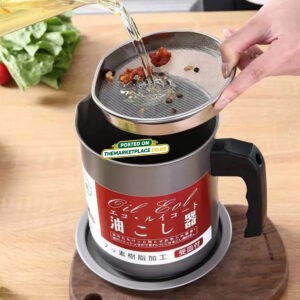 1.7L Oil Filter Jar with Fine Mesh Strainer